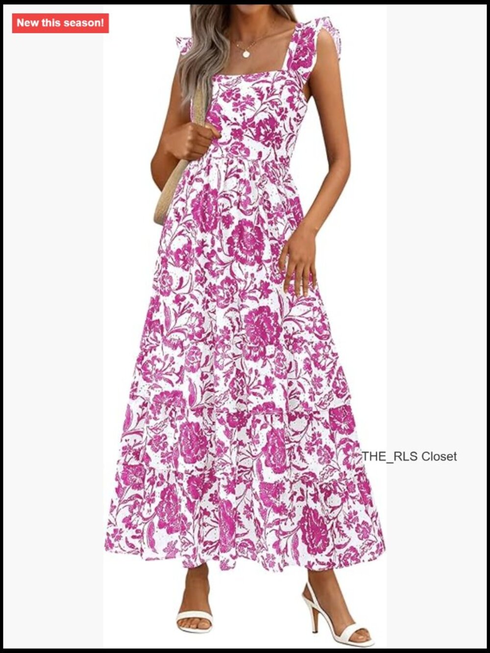 Sleeveless Boho Floral Maxi Wedding Guest Dress with Pockets